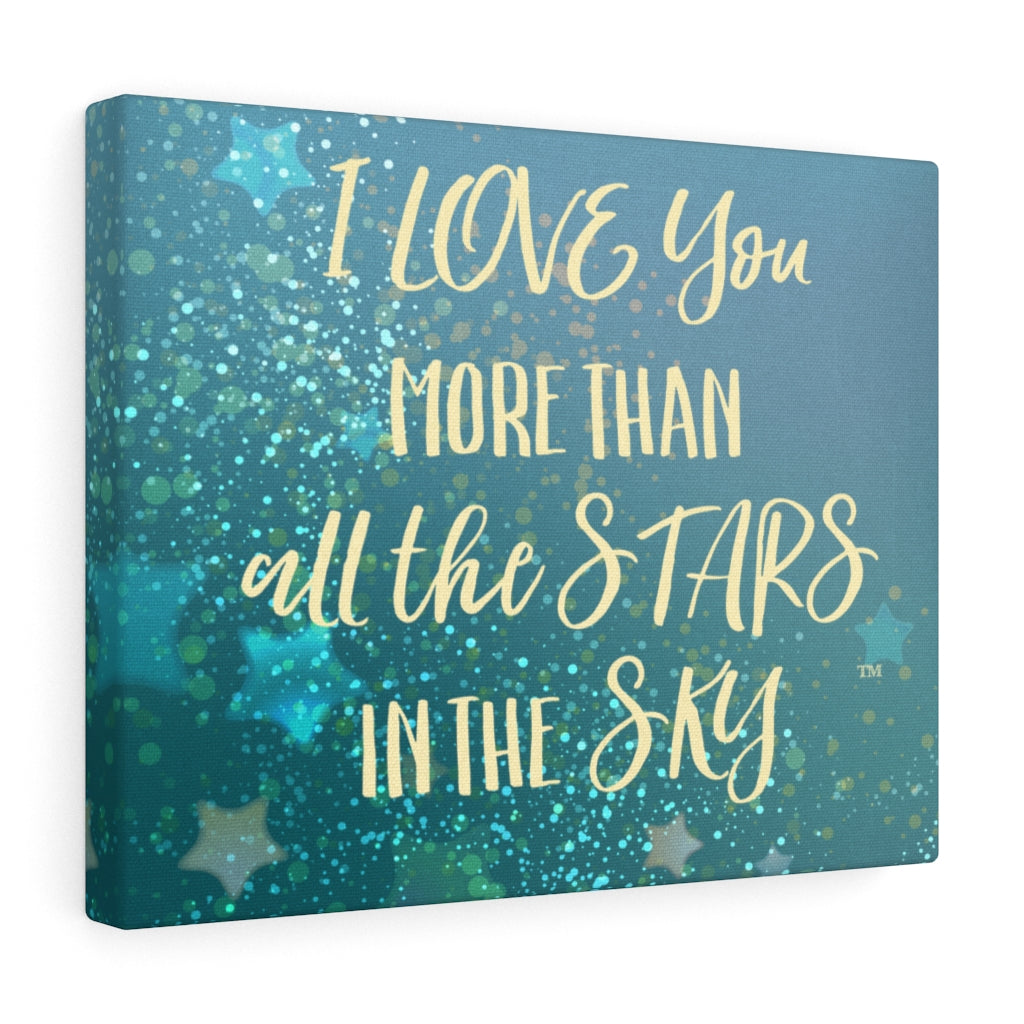 Love You Stars in Blue - Canvas Gallery Wrap