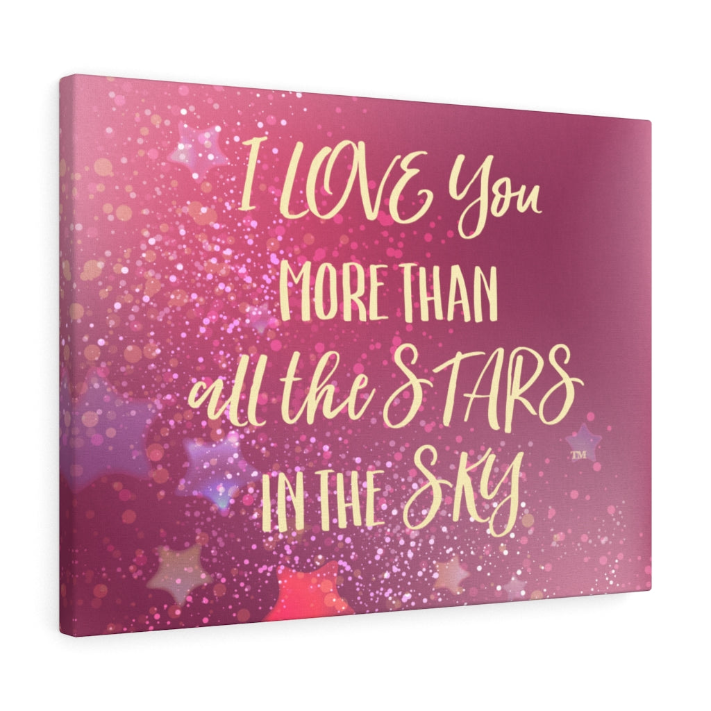 Love You Stars in Pink - Canvas Gallery Wrap