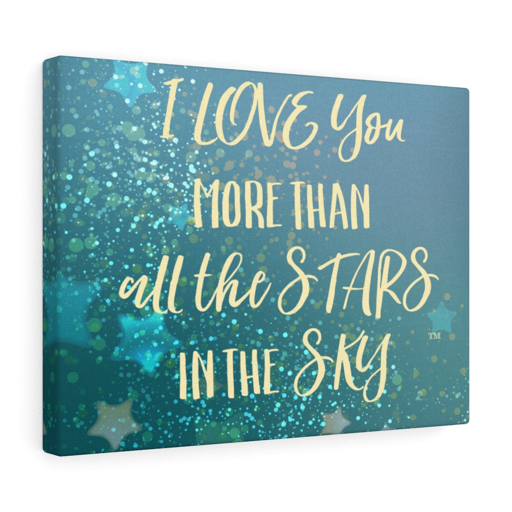 Love You Stars in Blue - Canvas Gallery Wrap