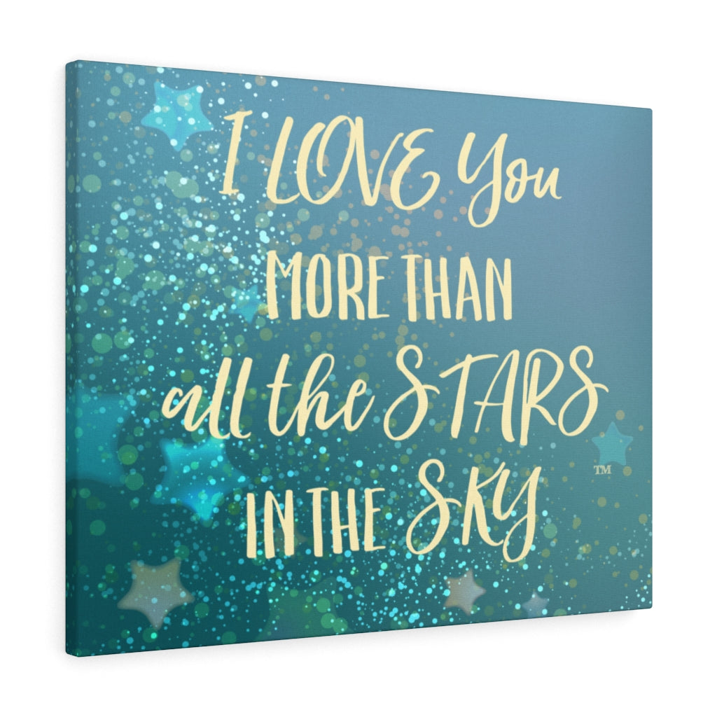 Love You Stars in Blue - Canvas Gallery Wrap